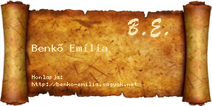 Benkő Emília névjegykártya