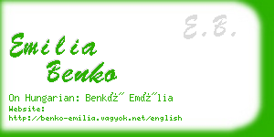 emilia benko business card